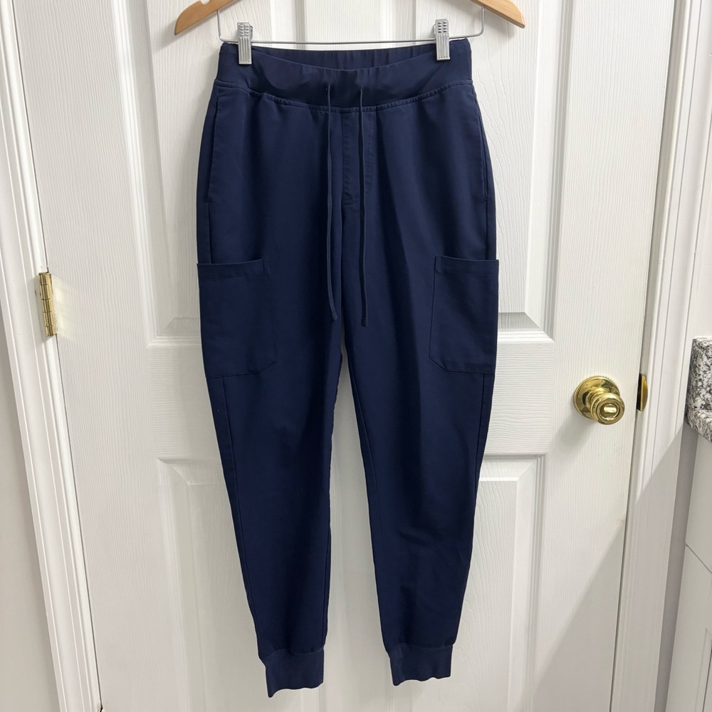 Mandala Jogger Scrub Pants Womens XXS Navy Blue